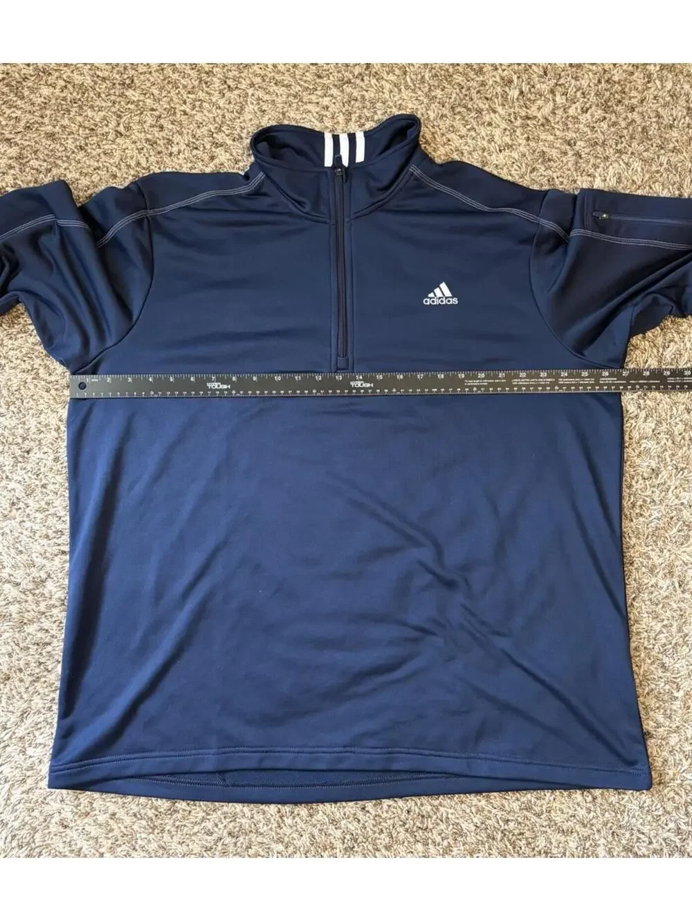 Adidas Navy Blue 1/4 Zip Pullover Sweater Jacket Men’s Size 2XL - Pre Owned